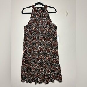 Julian Taylor Black and Rust Floral Halter Dress Size 2X